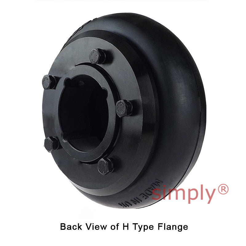 Major Branded F60H/F60B Outer Facing Taper Bore/Pilot Bored Tyre Drive Coupling Assembly with Natural Rubber Tyre