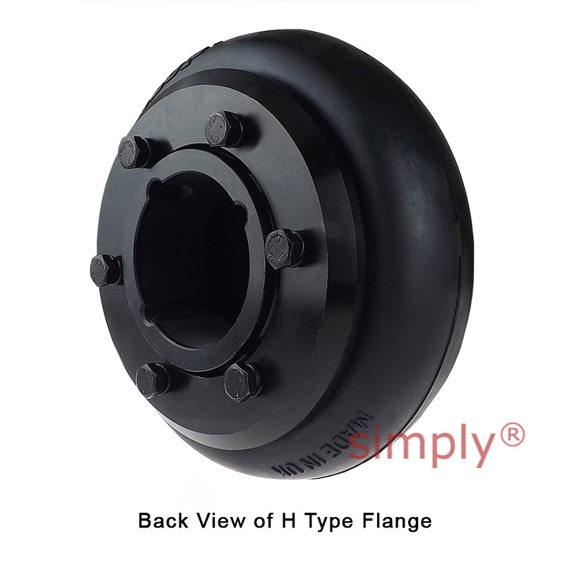 Major Branded F100H/F100H Outer Facing Taper Bores Type Tyre Drive Coupling Assembly with Natural Rubber Tyre