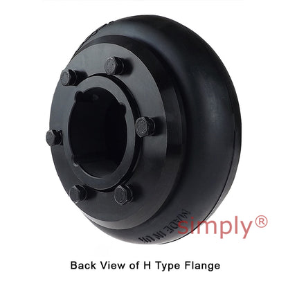 Major Branded F90H/F90H Outer Facing Taper Bores Type Tyre Drive Coupling Assembly with Natural Rubber Tyre