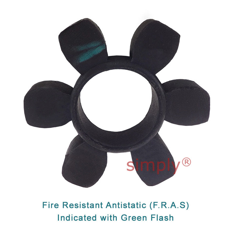 Major Branded HRC90H Coupling Assembly Outer Facing Taper Bores Max Bush Bore 28mm / 1-1/8 inch with Fire Resistant Antistatic (F.R.A.S) Insert