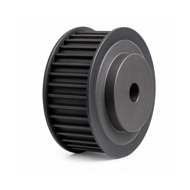 TL19-L-075F - 3/8 inch Pitch 19 Tooth Flanged Tapered Bore Steel Timing Pulley for 3/4 inch Wide Belts