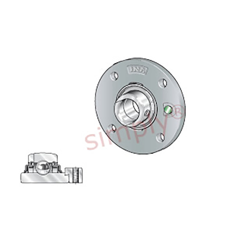 INA RME60XLN Four Bolt Cast Iron Round Housing with Eccentric Collar Insert 60mm Bore