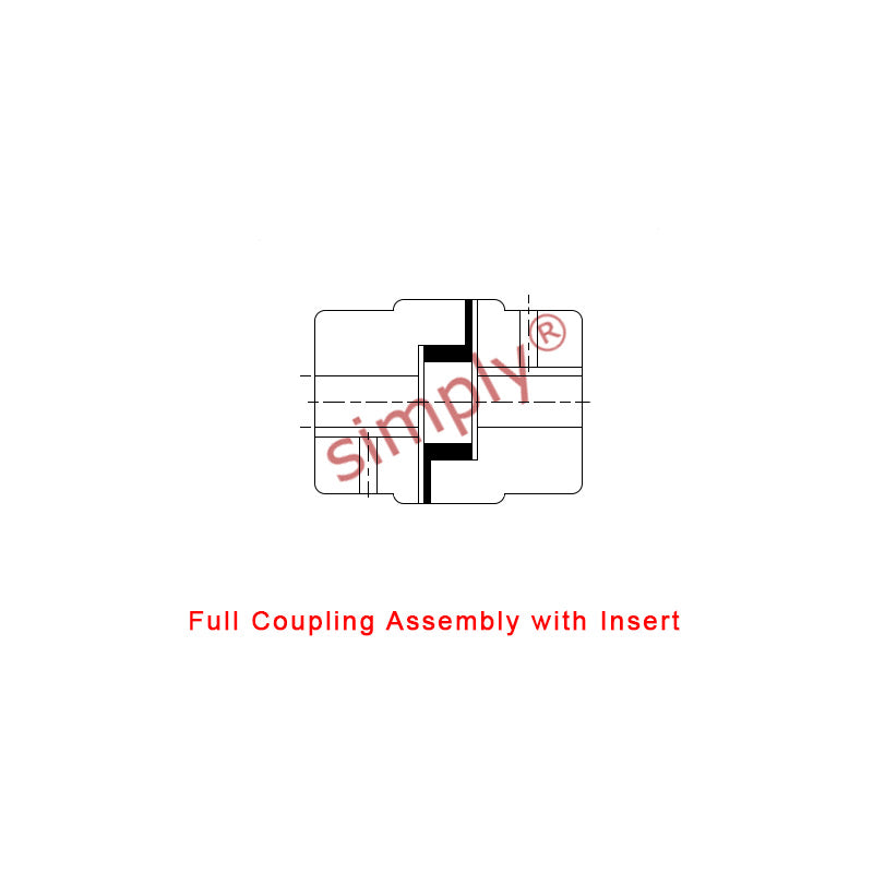 Major Branded L225B/L225B Pilot Bored Jaw Coupling Assembly Max Bore 60mm with Nitrile Rubber Insert