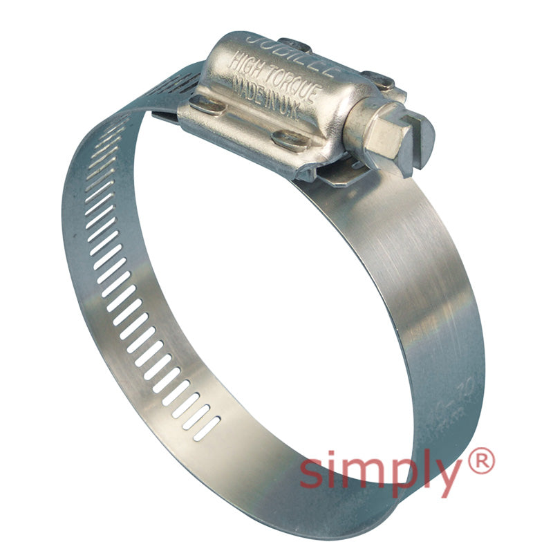HT100 304 Stainless Steel High Torque Jubilee Clip Adjustment Range 80mm-100mm Band Width 16mm