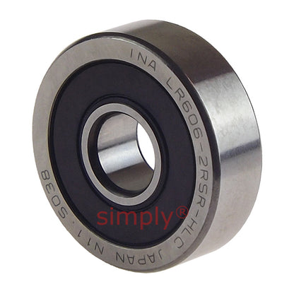 INA LR606NPPU Rubber Sealed Track Roller with Crowned Outer Race 6x19x6mm
