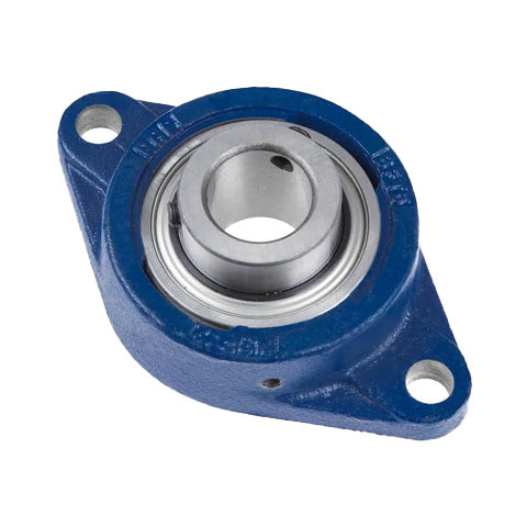 RHP MSF50 Metric Four Bolt Square Cast Iron Flange Housing and 50mm Bore Grub Screw Insert
