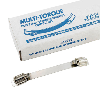 Pack of 10 - JCS MTJC150 316 Stainless Steel Multi-Torque 150mm Connectors for use with 16mm Banding 