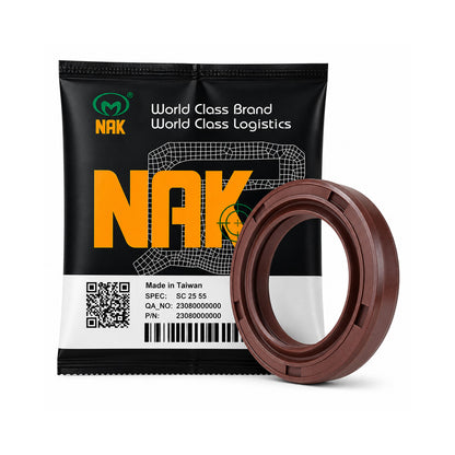 NAK 1.875x2.75x0.5 inch FKM Rubber Additional Lining Single Lip Rotary Shaft Oil Seal with Stainless Spring SF - Allow 7-10 Days