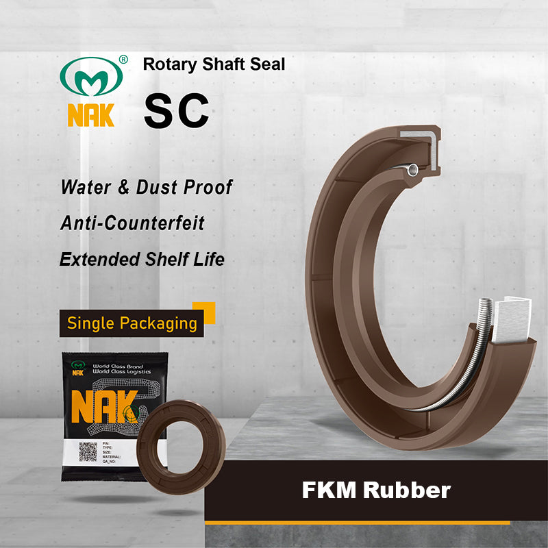 NAK 70x95x13mm FKM Rubber Double Lip Rotary Shaft Oil Seal with Stainless Spring TC