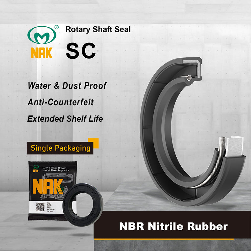 NAK 2.25x3x0.37 inch Nitrile Rubber Single Lip Rotary Shaft Oil Seal with Garter Spring SC