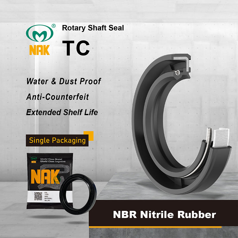 NAK 35x55x11mm Nitrile Rubber Double Lip Rotary Shaft Oil Seal with Garter Spring TC