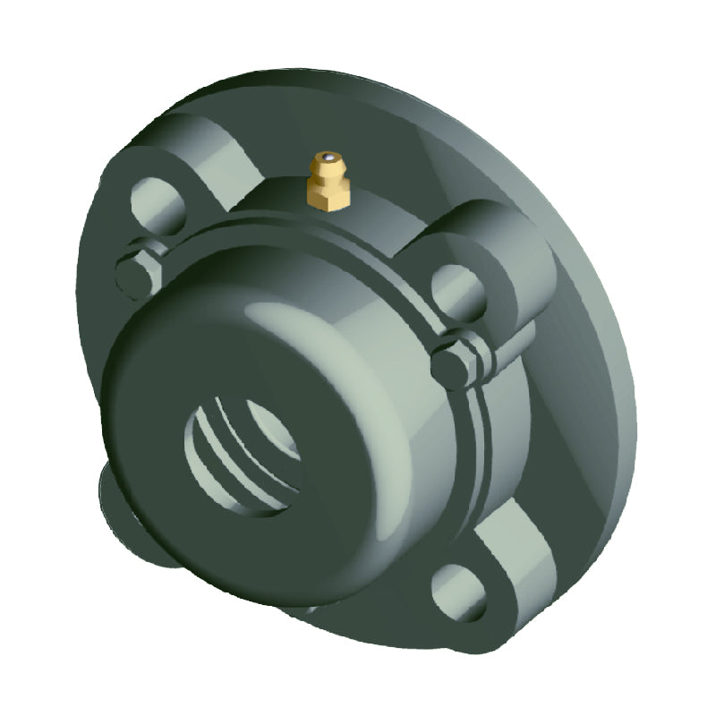 NTN M-C-UCFC204D1 Metric Four Bolt Cast Iron Round Flanged Housing with 20mm Insert with Cast Iron Cover - Open Version - Allow 2-3 Days