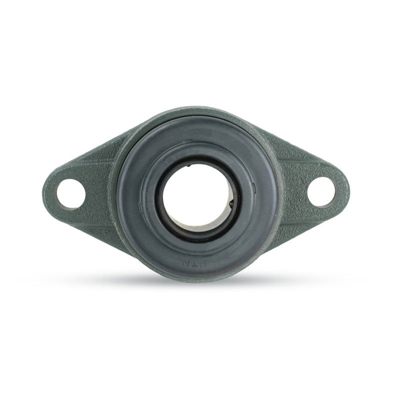 NTN M-C-UCFL212-206D1 Imperial Two Bolt Oval Cast Iron Flange Housing with 2-3/8 inch Bore Insert with Cast Iron Cover - Open Version - Allow 2-3 Days