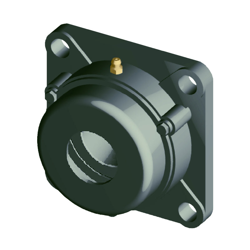 NTN C-UCFX10D1 Metric Four Bolt Square Cast Iron Flange Housing with 50mm Bore Insert with Cast Iron Cover - Open Version - Allow 2-3 Days