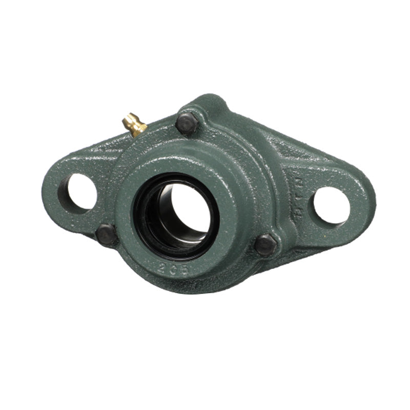 NTN C-UKFL218AD1/HA2318X Imperial Two Bolt Cast Iron Oval Housing with Cast Iron Cover - Open Version - Insert and Adaptor Sleeve Fits 3-3/16 inch Shaft - Allow 2-3 Days