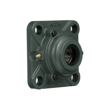 NTN C-UKFX16ED1/HE2316X Imperial Four Bolt Square Cast Iron Housing with Cast Iron Cover - Open Version - Insert and Adaptor Sleeve Fits 2-3/4 inch Shaft - Allow 2-3 Days