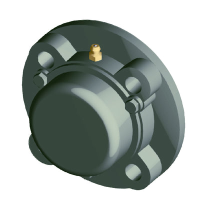 NTN CM-UCFC212D1 Metric Four Bolt Cast Iron Round Flanged Housing with 60mm Insert with Cast Iron Cover - Closed Version - Allow 2-3 Days