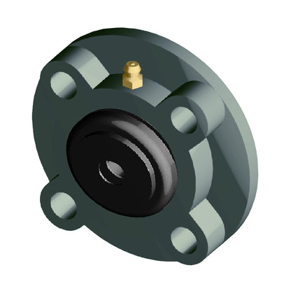 NTN S-UCFC210D1 Metric Four Bolt Cast Iron Round Flanged Housing with 50mm Insert with Steel Plate Cover - Open Version - Allow 2-3 Days