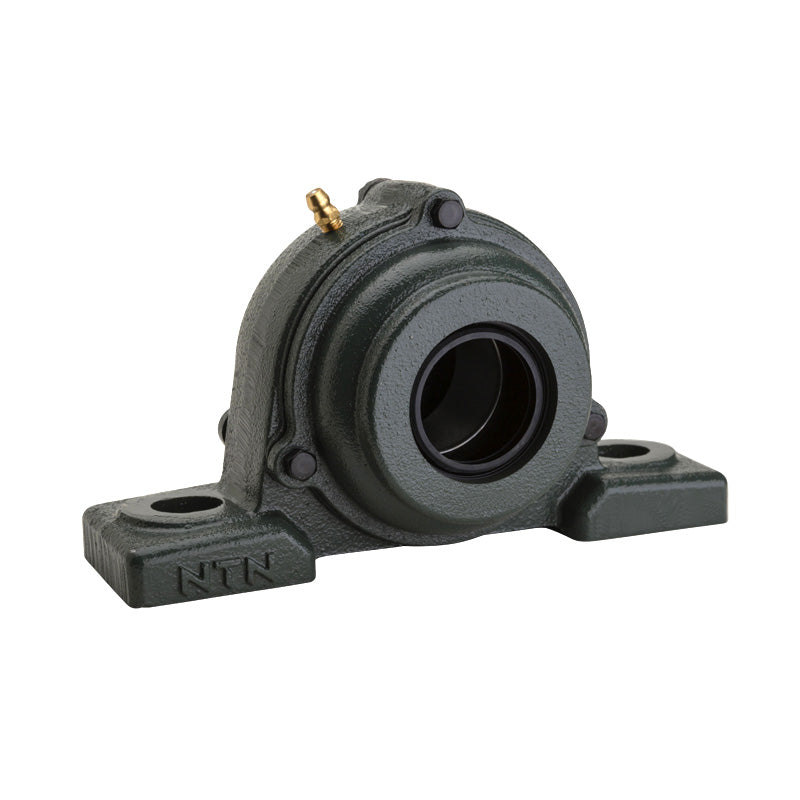 NTN S-UKP212D1/H2312X Metric Cast Iron Two Bolt Pillow / Plummer Block Housing with Steel Plate Cover - Open Version - Insert and Adaptor Sleeve Fits 55mm Shaft - Allow 2-3 Days