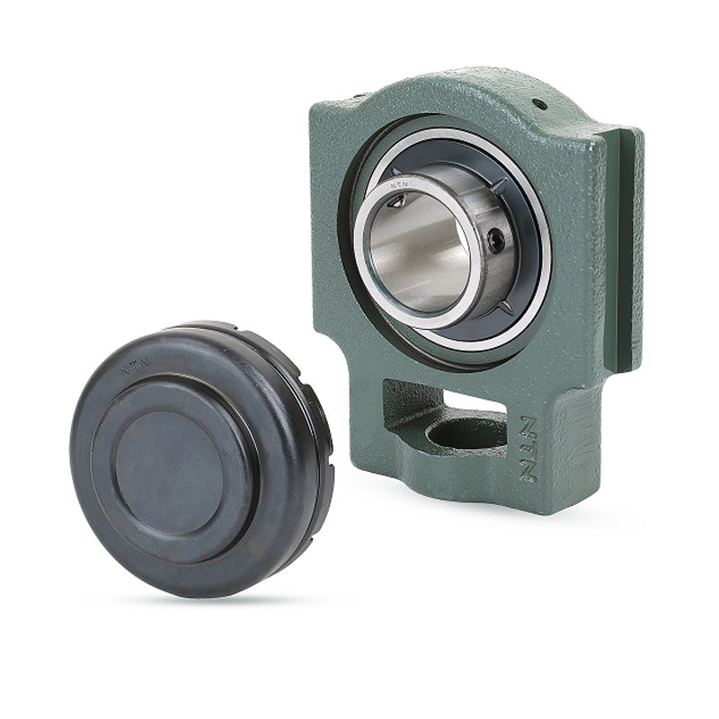 NTN M-SM-UCT202-009D1 Imperial Cast Iron Take Up Unit with 9/16 inch Bore Bearing Unit with Steel Plate Cover - Closed Version - Allow 2-3 Days