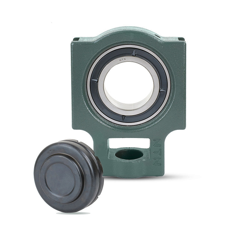NTN SM-UKT208ED1/HE2308X Imperial Cast Iron Take Up Unit with Steel Plate Cover - Closed Version - Insert and Adaptor Sleeve Fits 1-1/4 inch Shaft - Allow 2-3 Days