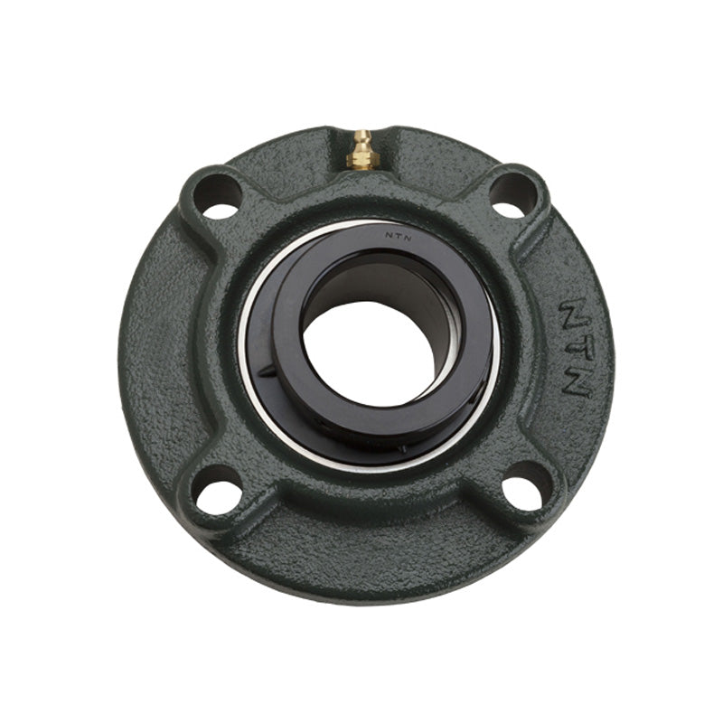 NTN M-UELFC213-209D1 Imperial Four Bolt Cast Iron Round Flanged Housing with 2-9/16 inch Eccentric Collar Insert - Allow 2-3 Days