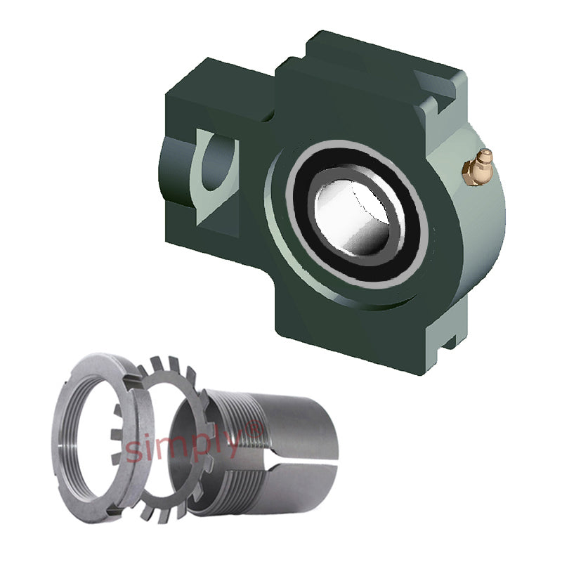 NTN UKT208D1/H2308X Metric Cast Iron Take Up Unit Insert and Adaptor Sleeve Fits 35mm Shaft - Allow 2-3 Days