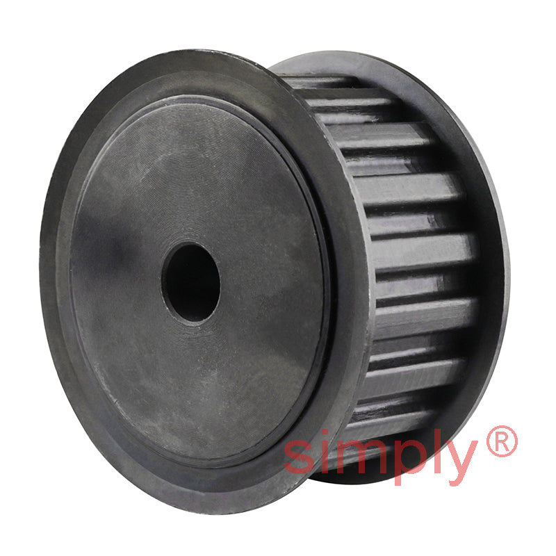 P30-L-100F - 3/8 inch Pitch 30 Tooth Flanged Pilot Bored Steel Timing Pulley for 1 inch Wide Belts