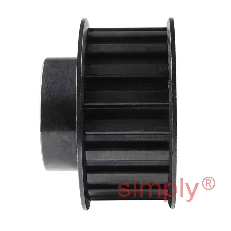P19-L-050F - 3/8 inch Pitch 19 Tooth Flanged Pilot Bored Steel Timing Pulley for 1/2 inch Wide Belts