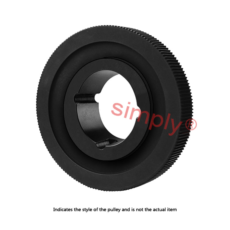 PC14M-90S-125 - 14mm Pitch 90 Tooth Polychain and Synchrochain Cast Iron Taper Bore Timing Belt Pulley for 125mm Wide Belts