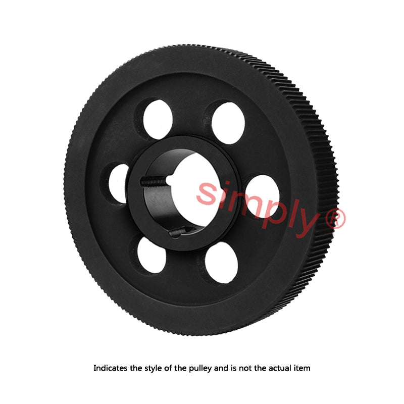 PC14M-168S-90 - 14mm Pitch 168 Tooth Polychain and Synchrochain Cast Iron Taper Bore Timing Belt Pulley for 90mm Wide Belts