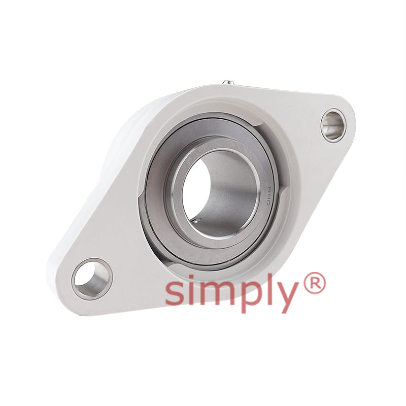 RHP PSFT1-7/16CR Thermo Plastic Two Bolt Oval Flange Housing with 1-7/16 inch Bore Stainless Insert