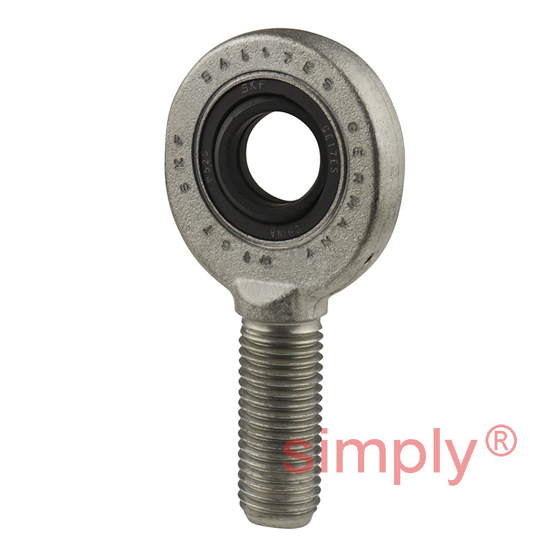 SKF SAL17ES Left Hand Steel / Steel Plain Male Rod End M16 Thread