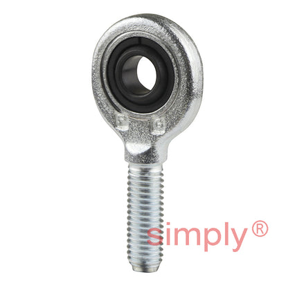 SKF SAL8E Left Hand Steel / Steel Plain Male Rod End M8 Thread
