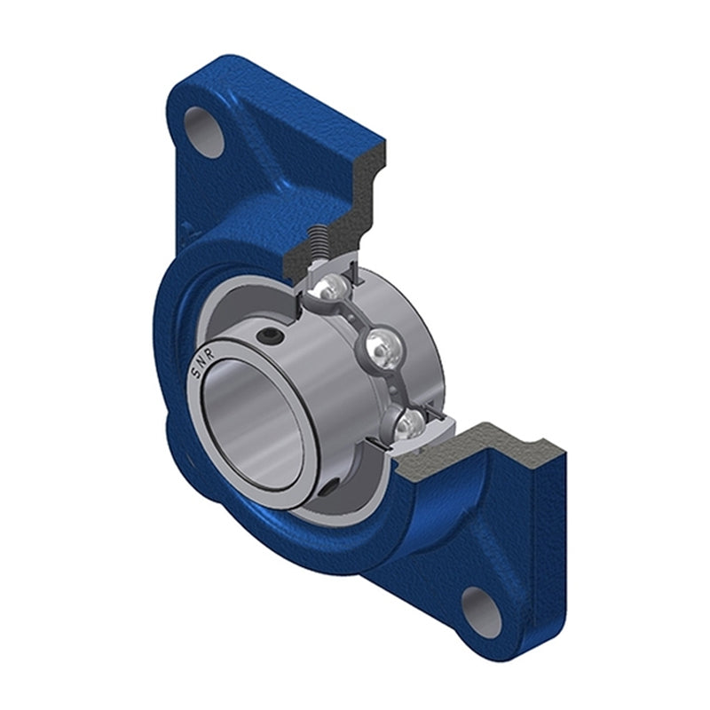 SNR UCF319 Metric Four Bolt Square Cast Iron Flange Housing with 95mm Bore Insert - Allow 2-3 Days