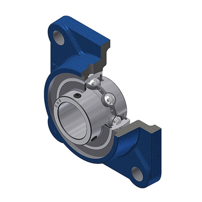 SNR UCF207N Metric Four Bolt Square Cast Iron Flange Housing with 35mm Bore Insert - Allow 2-3 Days