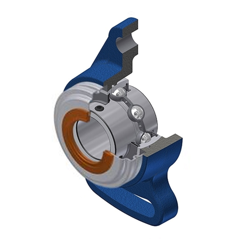 SNR UCFA208CO Metric Cast Iron Adjustable Flange Unit with 40mm Insert with Narrow Steel Plate Cover - Open Version - Allow 2-3 Days