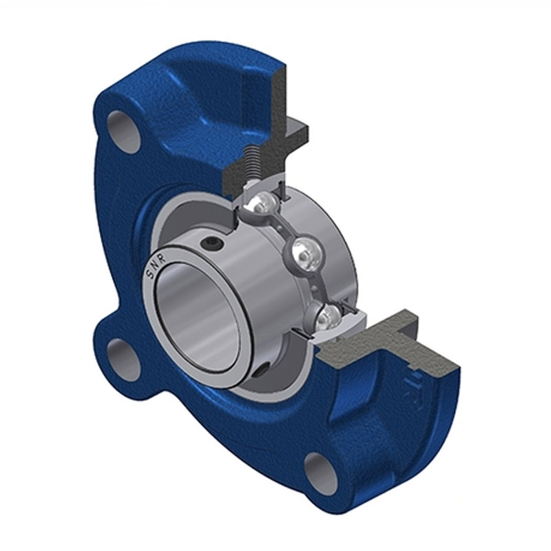 SNR UCFC212N Metric Four Bolt Cast Iron Round Flanged Housing with 60mm Insert - Allow 2-3 Days