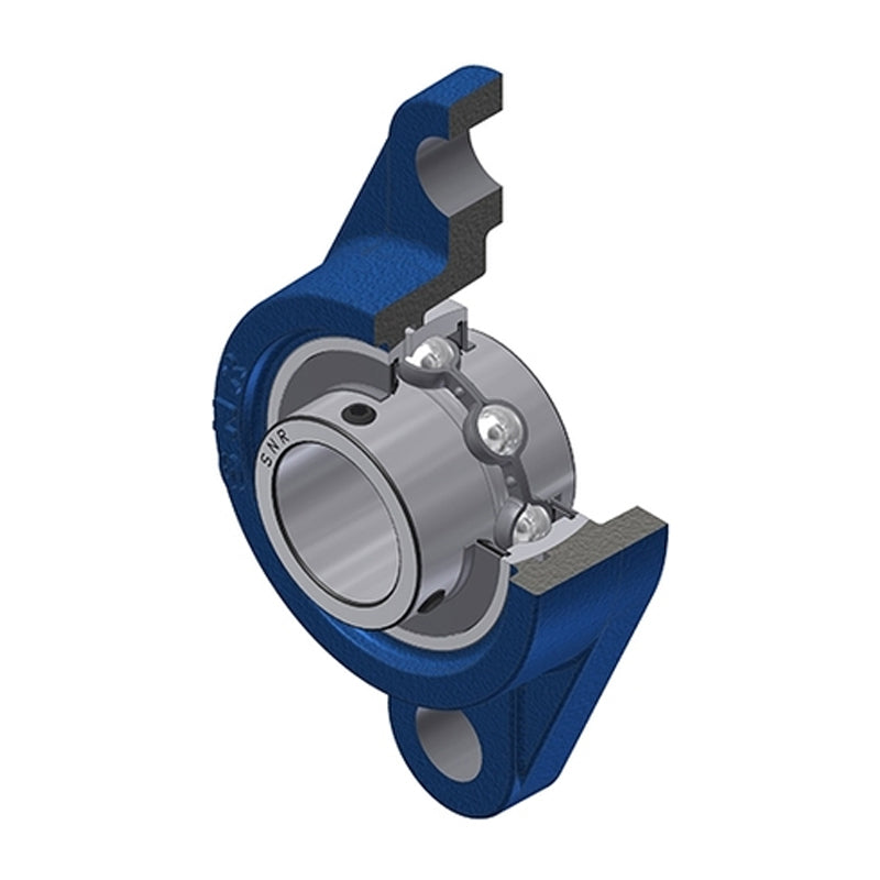 SNR UCFL206 Metric Two Bolt Oval Cast Iron Flange Housing with 30mm Bore Insert