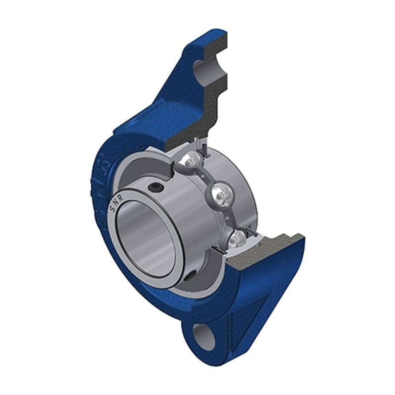 SNR UCFLE205-16 Imperial Two Bolt Oval Cast Iron Flange Housing with 1 inch Bore Insert