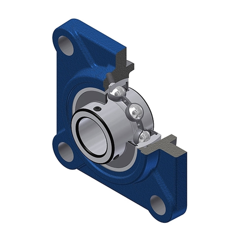 SNR UCFS311 Metric Four Bolt Square Cast Iron Flange Housing with 55mm Bore Insert - Allow 2-3 Days