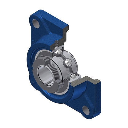 SNR UKF213H Metric Four Bolt Square Cast Iron Housing Insert and Adaptor Sleeve Fits 60mm Shaft