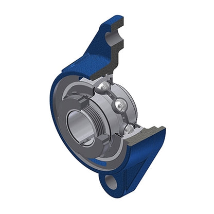 SNR UKFLE208HN Metric Two Bolt Cast Iron Oval Housing Insert and Adaptor Sleeve Fits 35mm Shaft - Allow 2-3 Days