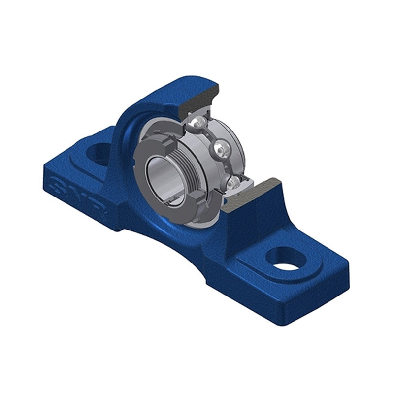 SNR UKP208H Metric Cast Iron Two Bolt Pillow / Plummer Block Housing Insert and Adaptor Sleeve Fits 35mm Shaft - Allow 2-3 Days