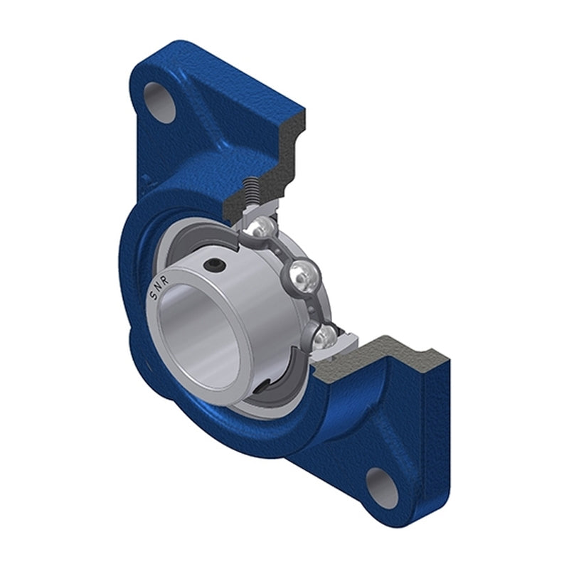 SNR USF208 Metric Four Bolt Square Cast Iron Flange Housing with 40mm Bore Insert