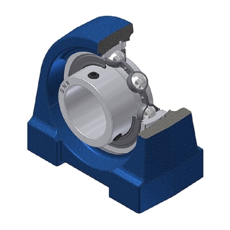 SNR USPG207 Threaded Base Small Footprint Metric Pillow / Plummer Block Housing with 35mm Bore Insert