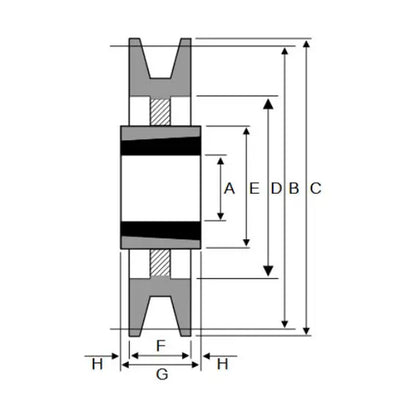 PowerDrive 280X10SPB 280mm Pitch Diameter SPB Section Tapered Locking Bush Type Pulley with 10 Grooves (Bush not Incl.) - Allow 2-3 Days