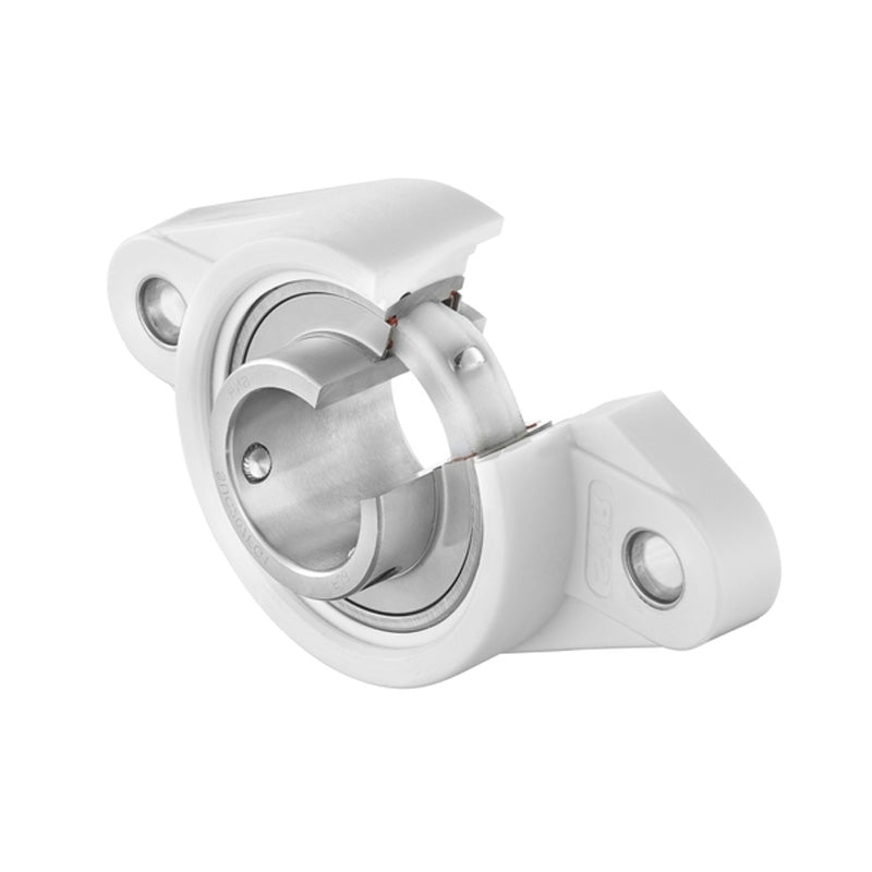 SSLFLPL203 Metric Thermo Plastic Two Bolt Oval Flange Housing with 17mm Bore Stainless Insert