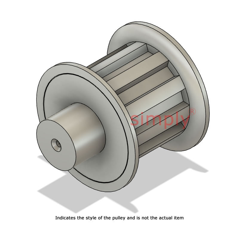 Aluminium Centre Drilled T5 Timing Pulley with Flanges 5mm Pitch 10 Tooth for 10mm Wide Belts