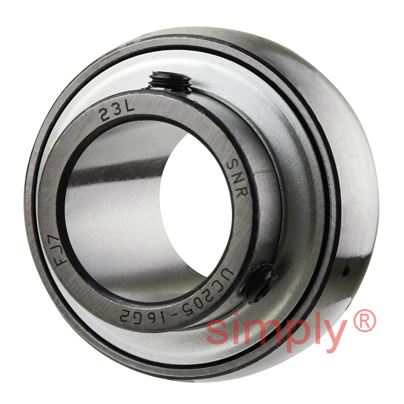 SNR UC205-16G2 Imperial Full Width Spherical Outer Bearing Insert 1 inch Bore 52mm Outside Diameter with Grub Screws